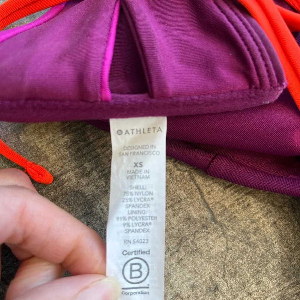Athleta Colorblock Triangle Bikini Top - NWOT